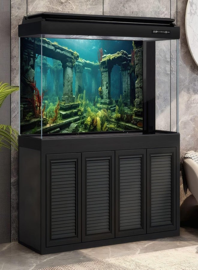 CaterRina Under The Sea Aquarium Background Sunken Ancient City Ruins Fish Tank Background Lush Aquatic Seagrass Coral Reefs Submerged Structure Terrarium Backgrounds Underwater City Reptile Backgrounds 30x18in - Image 5